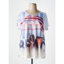 SAMOON - T-shirt bleu en polyester - Femme - Taille 48 - Modz