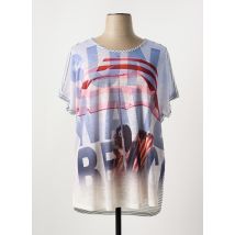 SAMOON - T-shirt bleu en polyester - Femme - Taille 52 - Modz