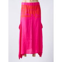 KEDZIOREK - Jupe longue rose en lin - Femme - Taille 38 - Modz