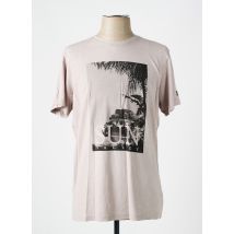 SUN VALLEY - T-shirt beige en coton - Homme - Taille M - Modz