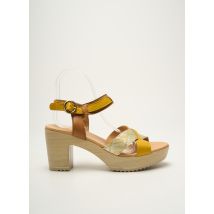 MKD - Sandales/Nu pieds jaune en cuir - Femme - Taille 41 - Modz