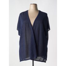 APRICO - Gilet manches courtes bleu en coton - Femme - Taille 52 - Modz