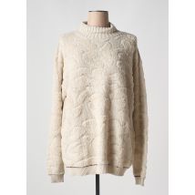 YESTA - Pull col roulé beige en coton - Femme - Taille 46 - Modz