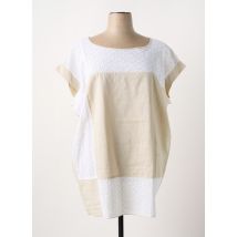 SOPHIA CURVY - Tunique manches courtes beige en coton - Femme - Taille 46 - Modz