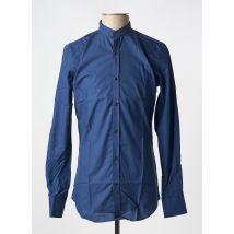 CARNET DE VOL - Chemise manches longues bleu en coton - Homme - Taille XXL - Modz