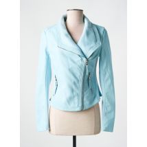 SOFTY - Veste simili cuir bleu en polyurethane - Femme - Taille 36 - Modz