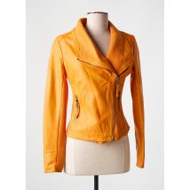 SOFTY - Veste simili cuir orange en polyurethane - Femme - Taille 34 - Modz