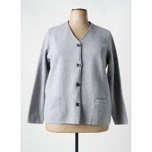 ELEANE - Gilet manches longues gris en merinos - Femme - Taille 54 - Modz