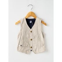 3 POMMES - Gilet sans manche beige en lin - Garçon - Taille TU - Modz