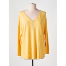 CHRISTINE LAURE - Pull jaune en coton - Femme - Taille 46 - Modz