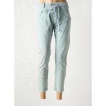 UNO PIU UNO - Pantalon 7/8 bleu en coton - Femme - Taille 40 - Modz