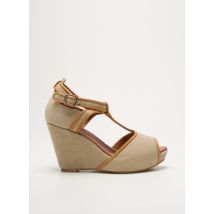 ONE STEP - Sandales/Nu pieds beige en cuir - Femme - Taille 36 - Modz