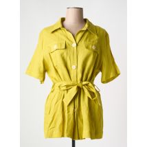 ELEONORA AMADEI - Tunique manches courtes vert en lin - Femme - Taille 44 - Modz