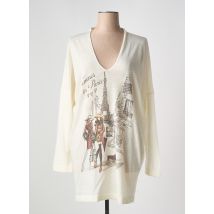 JUST BE - Pull tunique beige en acrylique - Femme - Taille 42 - Modz