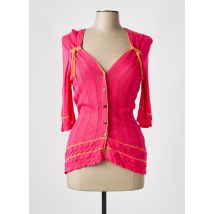 TRICOT CHIC - Gilet manches longues rose en coton - Femme - Taille 42 - Modz