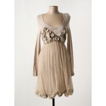 SONIA GONNELLI - Robe mi-longue marron en soie - Femme - Taille 38 - Modz