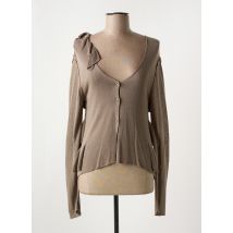 LUNATISME - Gilet manches longues marron en viscose - Femme - Taille 38 - Modz
