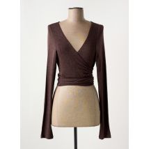 MYRINE & ME - Gilet cache-cœur marron en viscose - Femme - Taille 44 - Modz