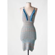 PHO FIRENZE - Robe mi-longue bleu en viscose - Femme - Taille 38 - Modz