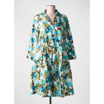 0039 ITALY - Robe mi-longue bleu en viscose - Femme - Taille 38 - Modz