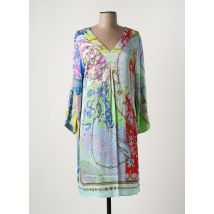 MUCHO GUSTO - Robe mi-longue bleu en soie - Femme - Taille 38 - Modz