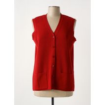 FIL & MAILLE - Gilet sans manche rouge en acrylique - Femme - Taille 44 - Modz