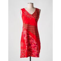 COLINE - Robe mi-longue rouge en coton - Femme - Taille 46 - Modz