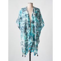 L'ATELIER D'ANNA - Veste kimono bleu en coton - Femme - Taille 40 - Modz