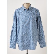 SERGE BLANCO - Chemise manches longues bleu en coton - Homme - Taille 5XL - Modz