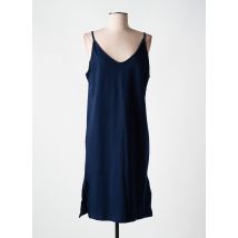 LAZY & COSY - Robe mi-longue bleu en coton - Femme - Taille 40 - Modz