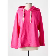 LAZY & COSY - Sweat-shirt à capuche rose en lin - Femme - Taille 38 - Modz