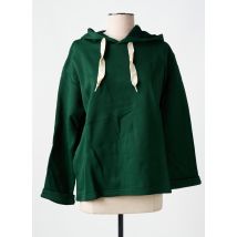 LAZY & COSY - Sweat-shirt à capuche vert en coton - Femme - Taille 42 - Modz