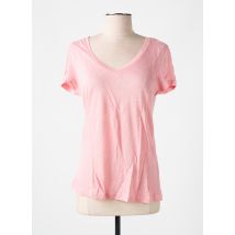 LAZY & COSY - T-shirt rose en lin - Femme - Taille 40 - Modz