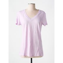 LAZY & COSY - T-shirt violet en lin - Femme - Taille 40 - Modz