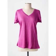LAZY & COSY - T-shirt violet fonce en lin - Femme - Taille 40 - Modz