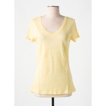 BLEU MARIN - T-shirt jaune en lin - Femme - Taille 40 - Modz