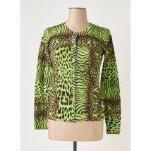 ANNA & GABRI - Gilet manches longues vert en merinos - Femme - Taille 36 - Modz