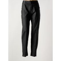 POMME ROUGE - Pantalon slim noir en polyurethane - Femme - Taille 52 - Modz