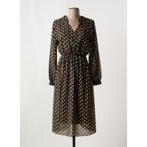 COULEURS DU TEMPS - Robe mi-longue noir en polyester - Femme - Taille 42 - Modz