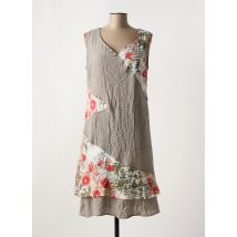 MASSY - Robe mi-longue marron en polyester - Femme - Taille 42 - Modz