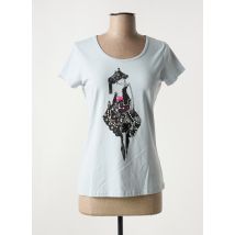 KY CREATION - T-shirt bleu en coton - Femme - Taille 38 - Modz