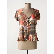 GENUINE - T-shirt orange en polyester - Femme - Taille 38 - Modz