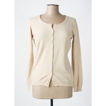 REAL CASHMERE - Gilet manches longues beige en laine - Femme - Taille 46 - Modz