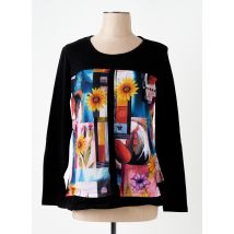 S.QUISE - T-shirt noir en coton - Femme - Taille 52 - Modz