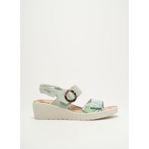 MOBILS - Sandales/Nu pieds vert en cuir - Femme - Taille 41 - Modz