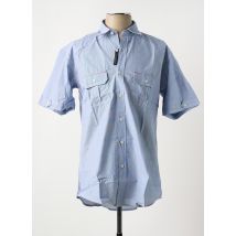 EASY LINE - Chemise manches courtes bleu en coton - Homme - Taille L - Modz