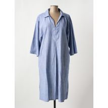 PLUTO - Robe mi-longue bleu en coton - Femme - Taille 40 - Modz