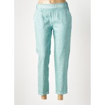 ATELIERS FRANÇAIS DE CONFECTION - Pantalon 7/8 bleu en lin - Femme - Taille 40 - Modz