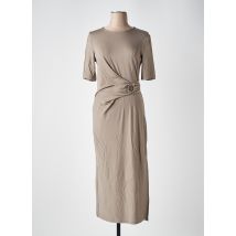 YAYA - Robe mi-longue marron en lyocell - Femme - Taille 40 - Modz