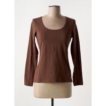 TEX LEAVES - T-shirt marron en coton - Femme - Taille 38 - Modz